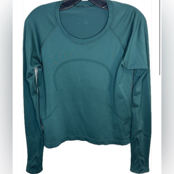 Lululemon Swiftly Tech Long Sleeve 2.0 Race Length in Storm Teal Women's Size 10 - Picture 3 of 5